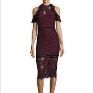 Intermix ALEXIS Burgundy and Black Lace Dress NEW